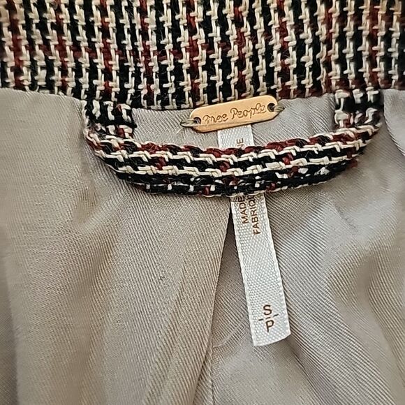 FREE PEOPLE PLAID BLAZER SMALL - Picture 11 of 12